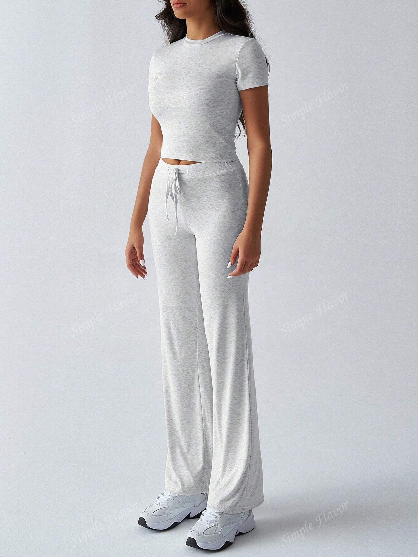 KAELIS™ Set | Soft Stretch 2-Piece T-Shirt & Pants Set