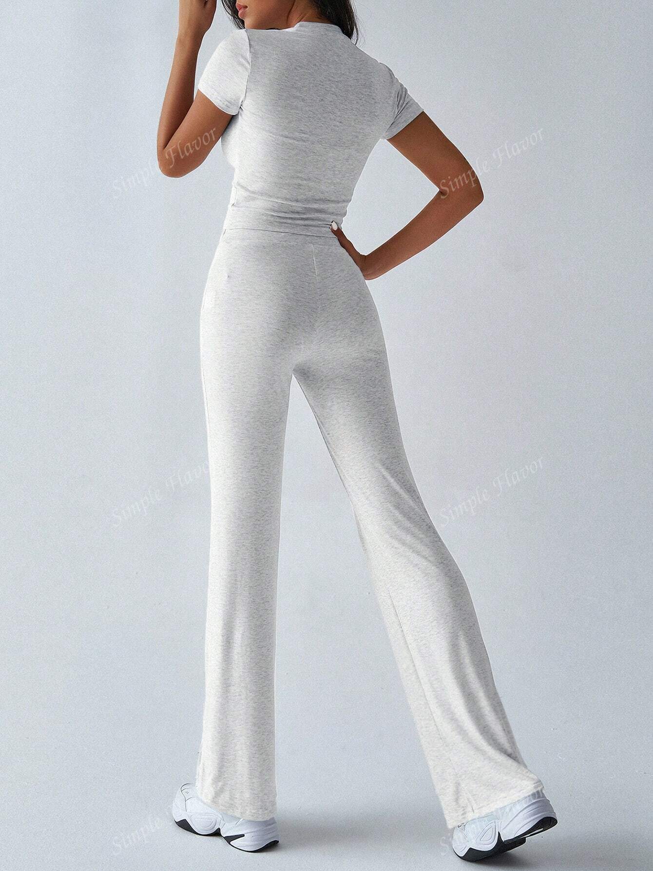 KAELIS™ Set | Soft Stretch 2-Piece T-Shirt & Pants Set