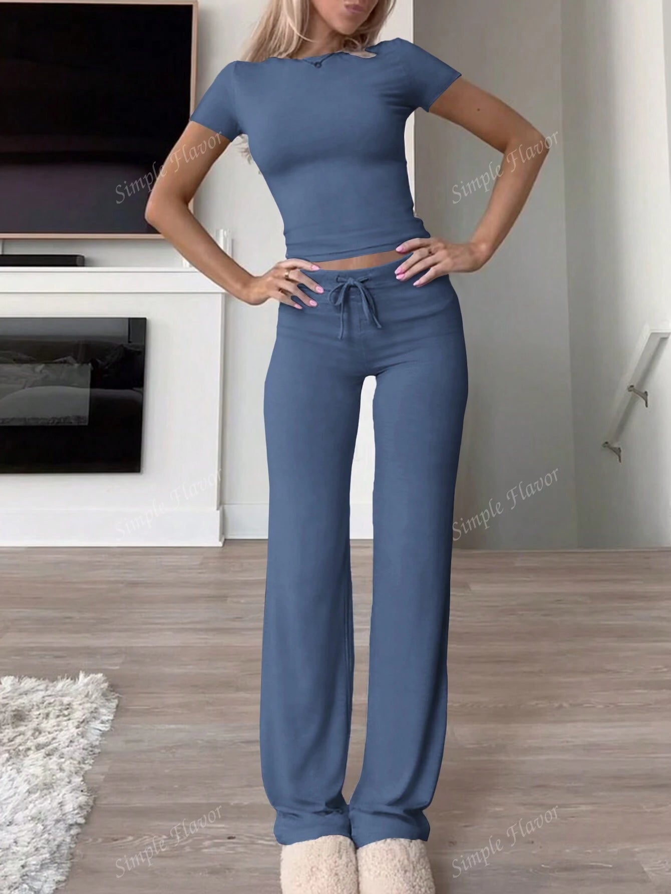 KAELIS™ Set | Soft Stretch 2-Piece T-Shirt & Pants Set