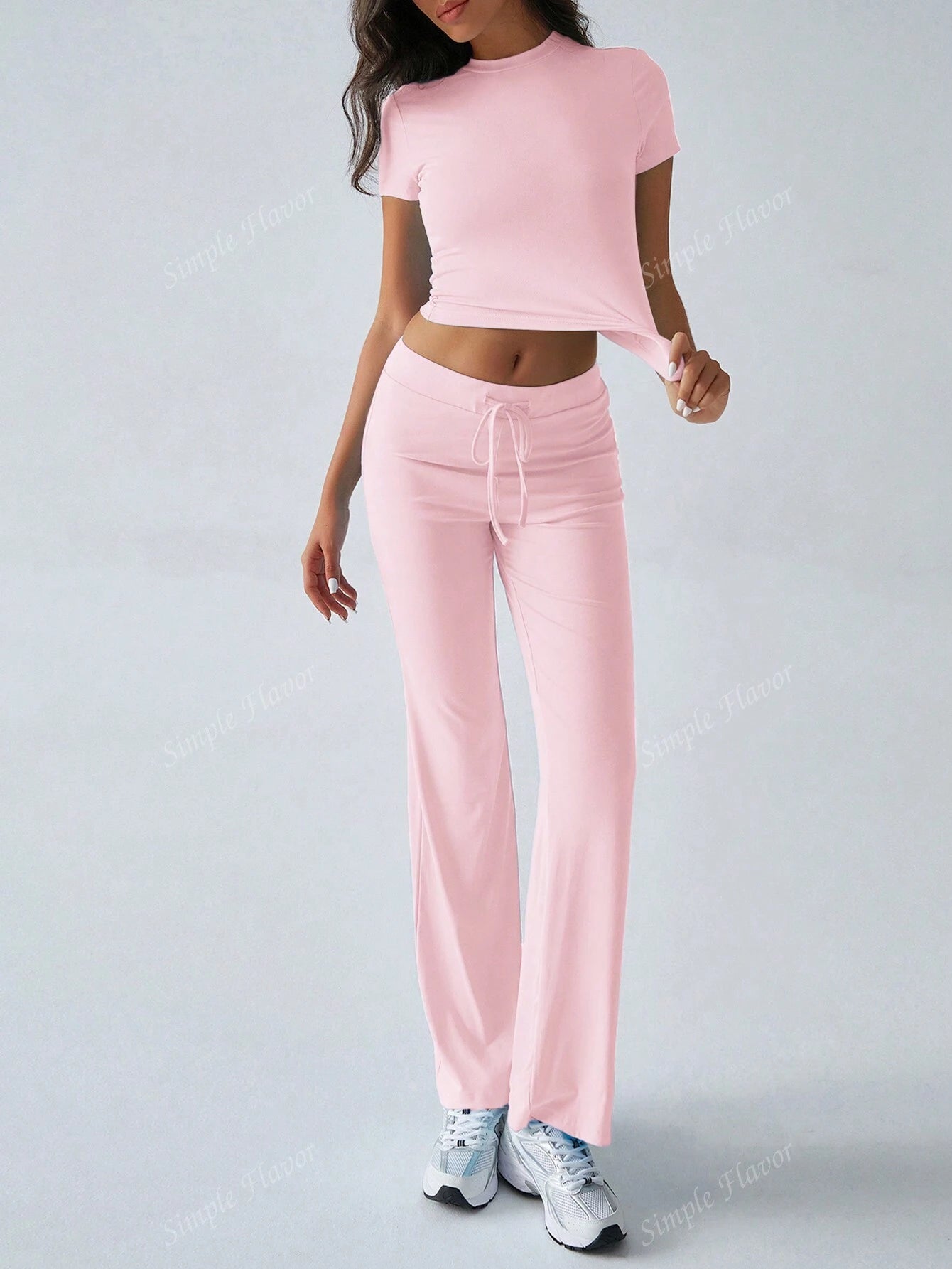 KAELIS™ Set | Soft Stretch 2-Piece T-Shirt & Pants Set
