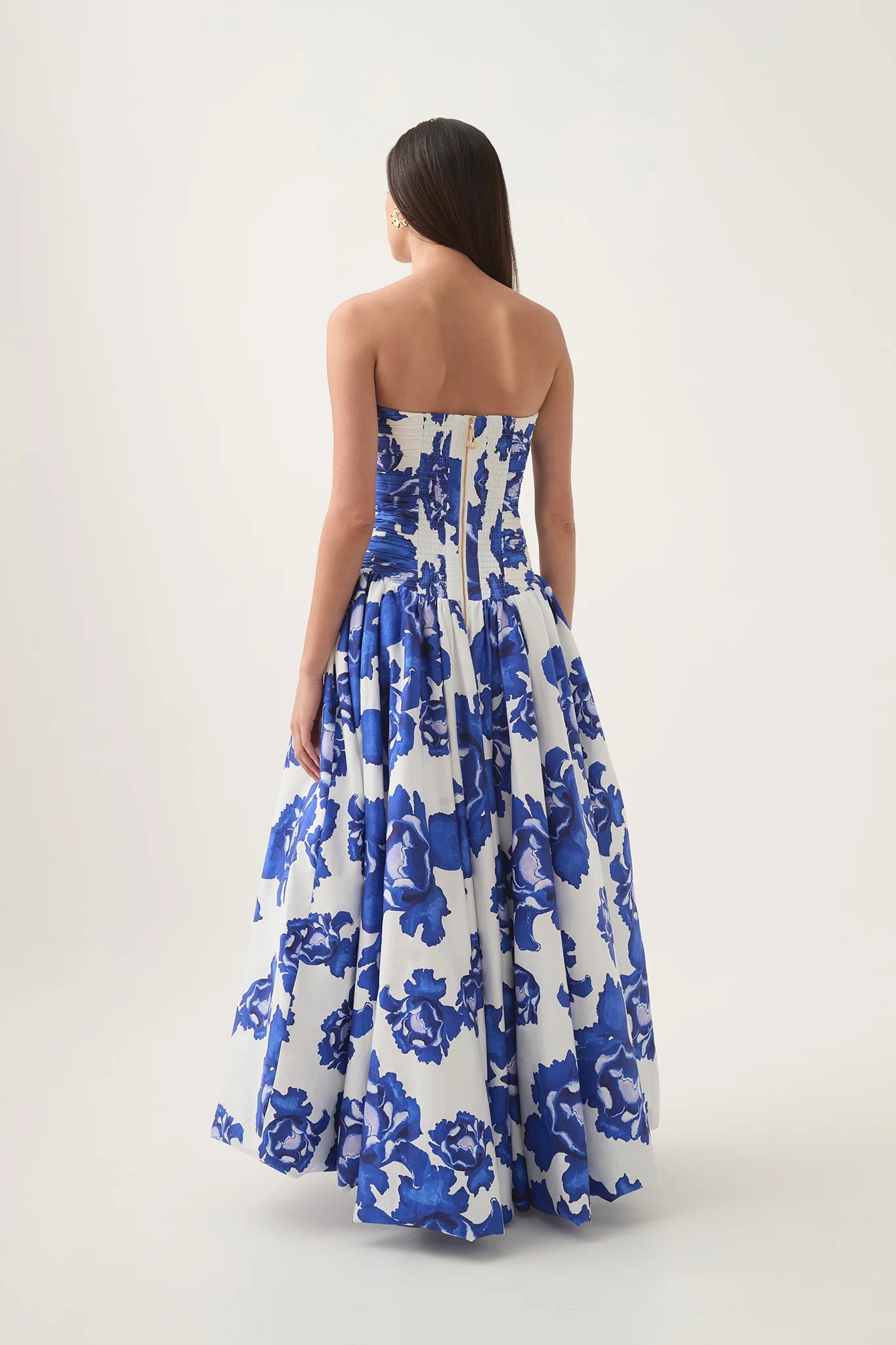 THALIA™ Dress | Strapless Floral Print Maxi Dress
