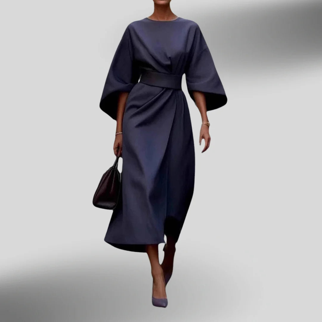 APRIL™ Dress | Elegant Kimono-Sleeve Midi Dress