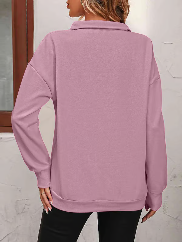 NATALIE™ Sweatshirt | Zip-Up Dropped Shoulder Sweatshirt