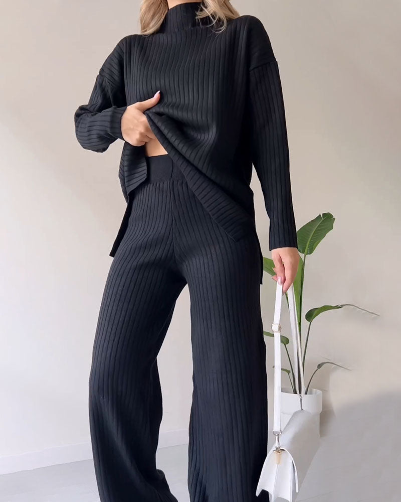 IVANNA™ Set | Autumn Ribbed Casual Two-Piece Set