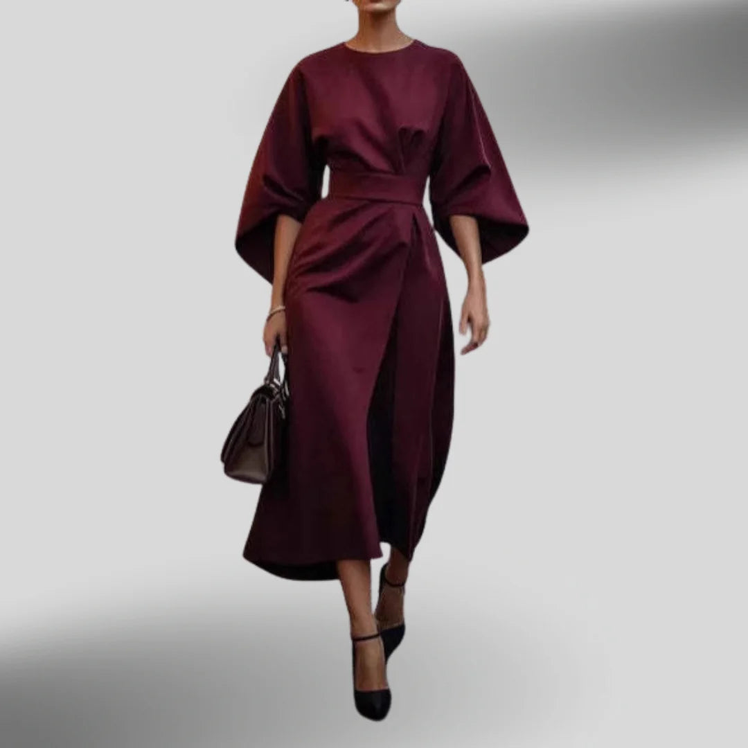 APRIL™ Dress | Elegant Kimono-Sleeve Midi Dress