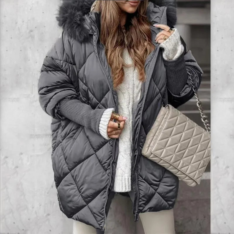 ZAFIRA™ Jacket | Knit Sleeve Puffer Jacket With Hood