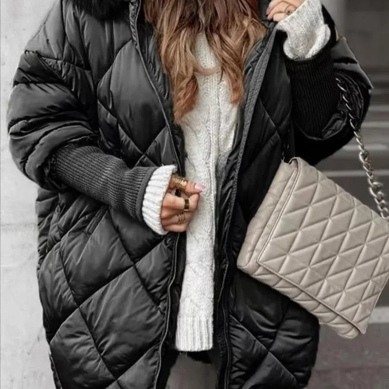 ZAFIRA™ Jacket | Knit Sleeve Puffer Jacket With Hood