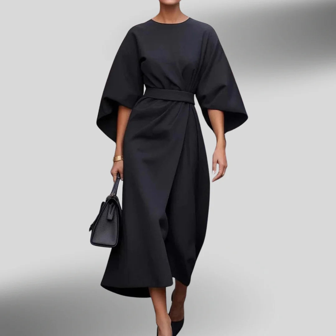 APRIL™ Dress | Elegant Kimono-Sleeve Midi Dress
