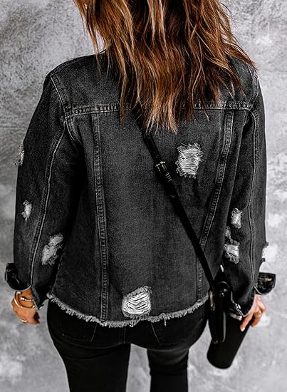 DAKOTA™ Denim Jacket | Distressed Cropped Denim Jacket