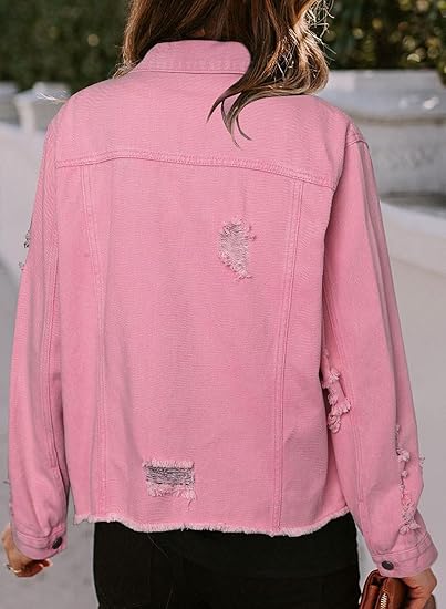 DAKOTA™ Denim Jacket | Distressed Cropped Denim Jacket