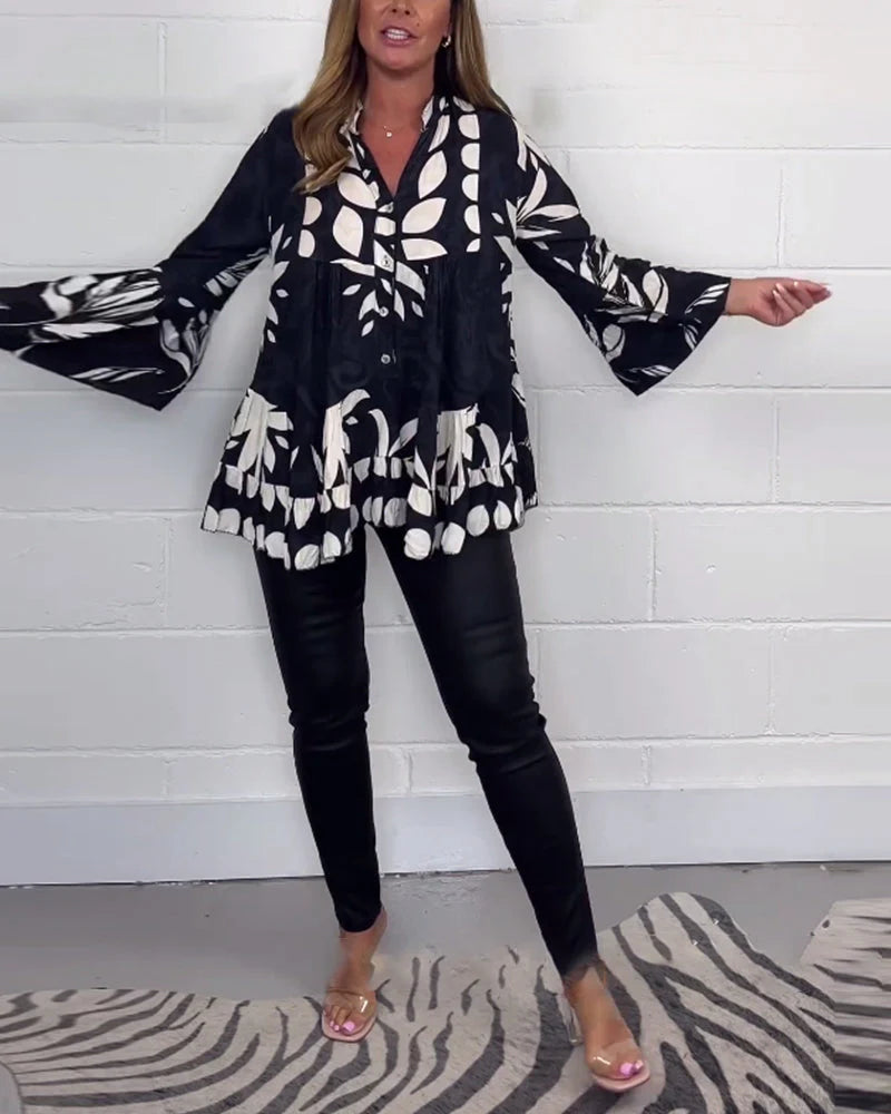 HANNA™ Top | Floral Flared Sleeved Ruffle Top