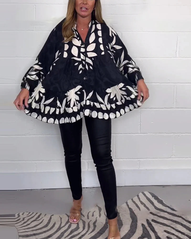 HANNA™ Top | Floral Flared Sleeved Ruffle Top