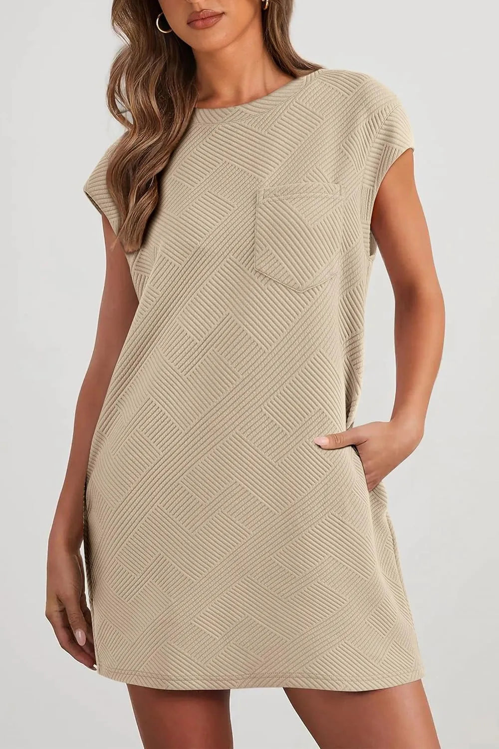 PALOMA™ Dress | Casual Textured Mini Dress With Pockets