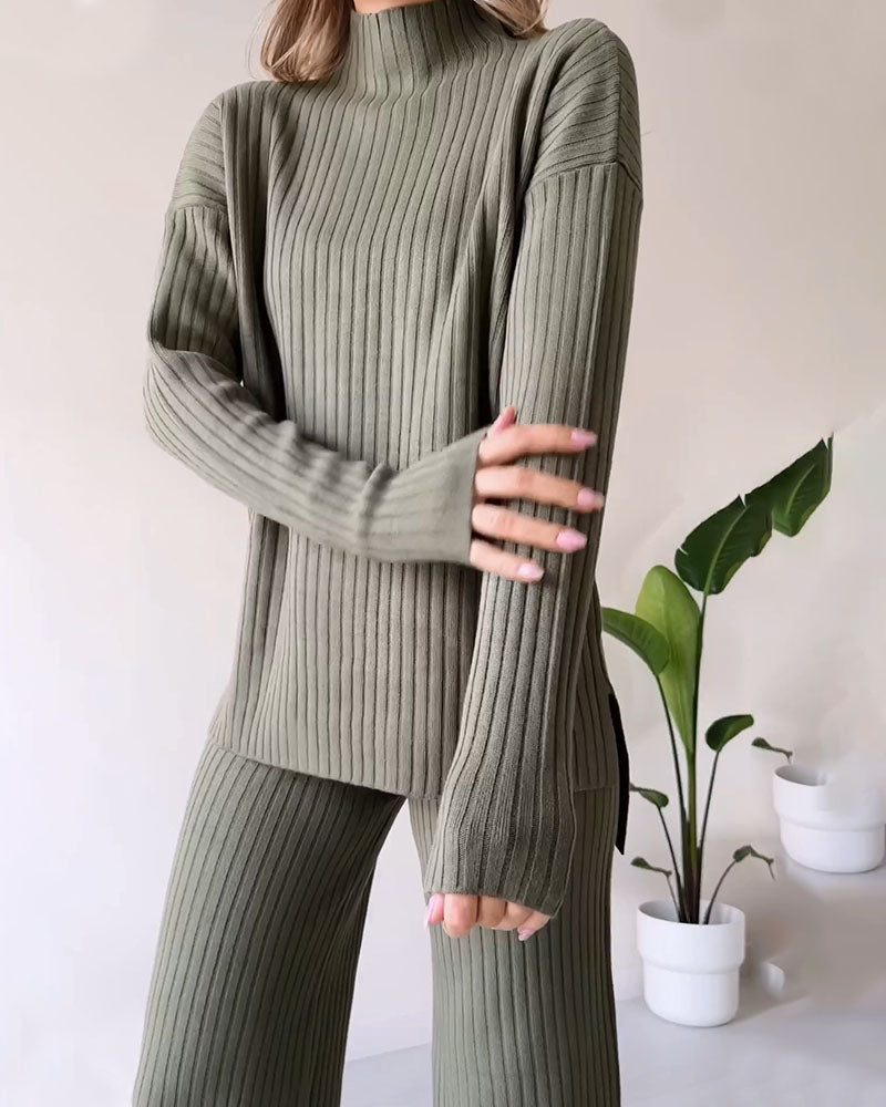IVANNA™ Set | Autumn Ribbed Casual Two-Piece Set