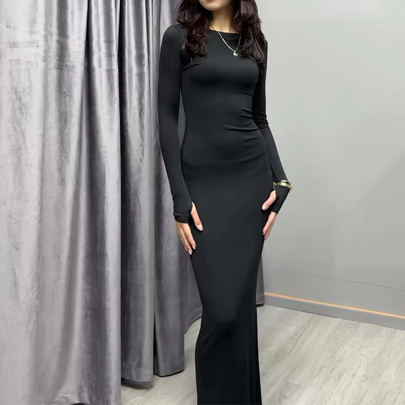 ZARI™ Dress | Bodycon Long-Sleeve Maxi Dress