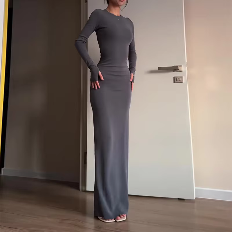 ZARI™ Dress | Bodycon Long-Sleeve Maxi Dress