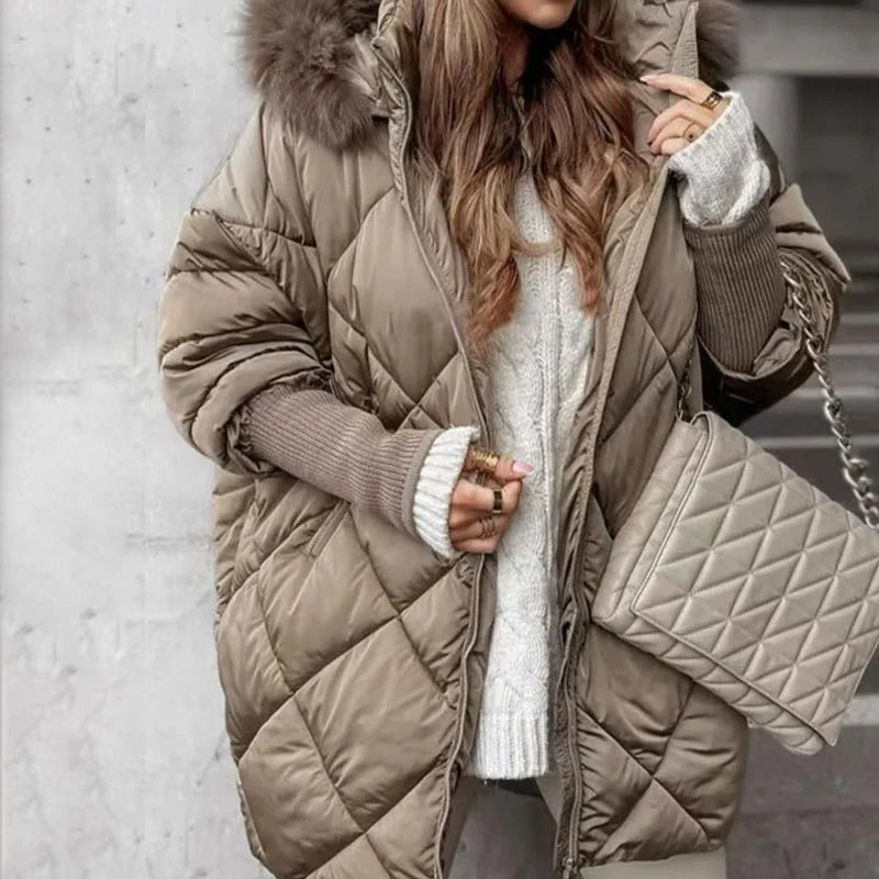 ZAFIRA™ Jacket | Knit Sleeve Puffer Jacket With Hood