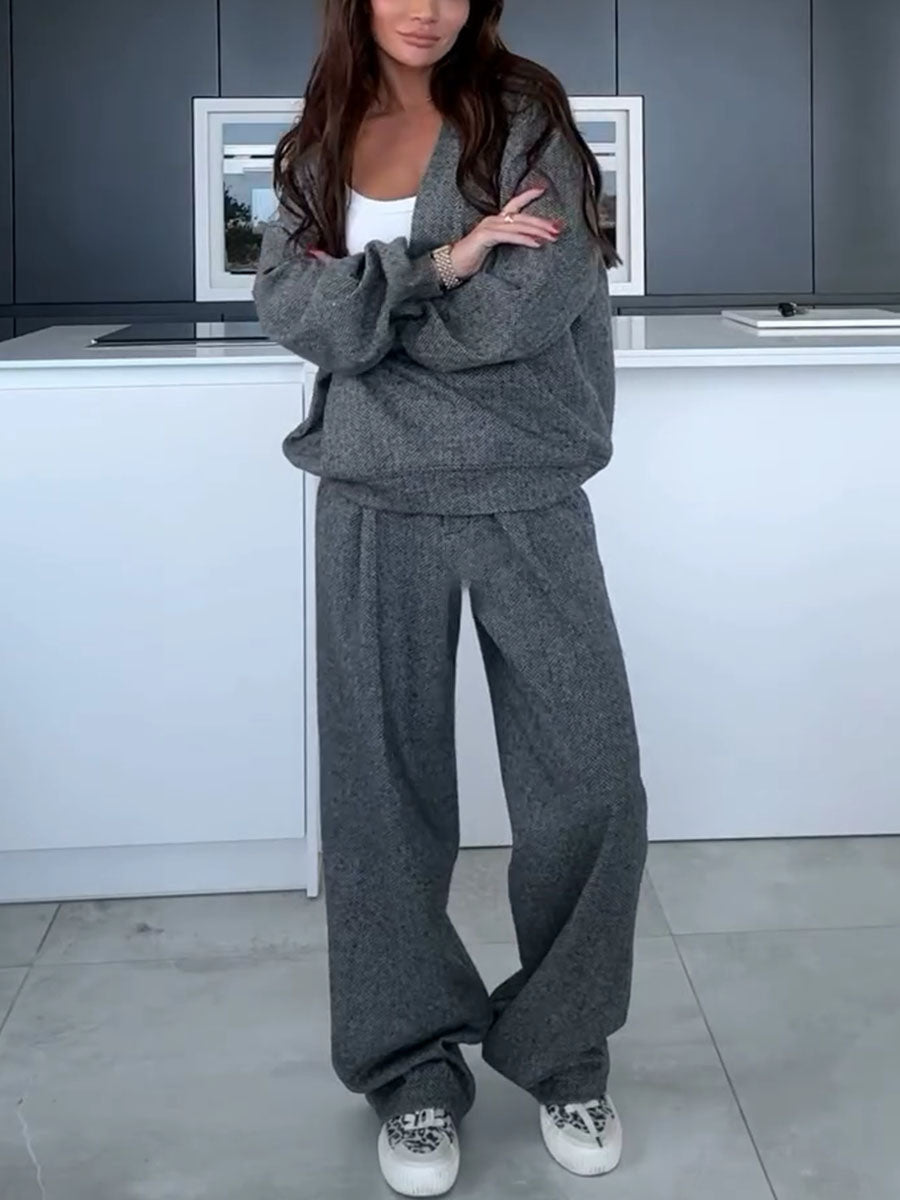 NAOMI™ Set | Autumn & Winter V-Neck Casual Two-Piece Set