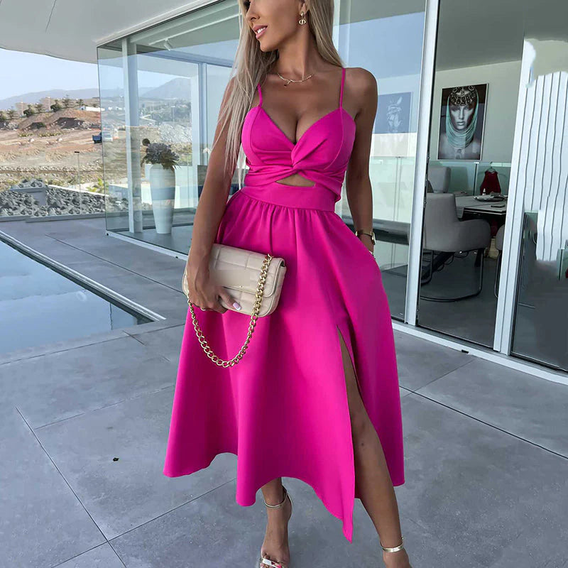 NOEMI™ Dress | Spaghetti Straps High Slit Maxi Dress