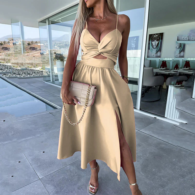 NOEMI™ Dress | Spaghetti Straps High Slit Maxi Dress