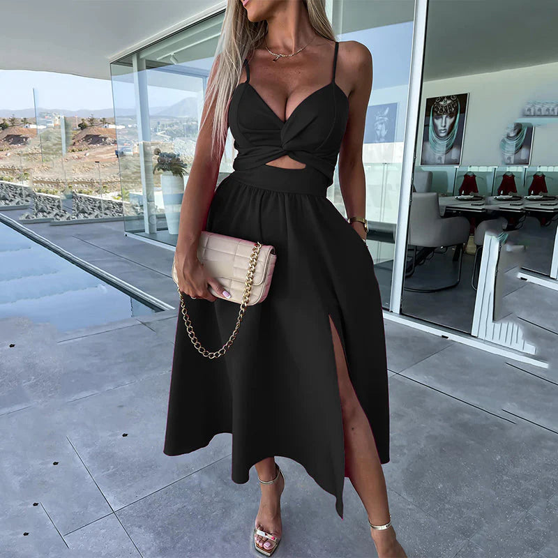 NOEMI™ Dress | Spaghetti Straps High Slit Maxi Dress