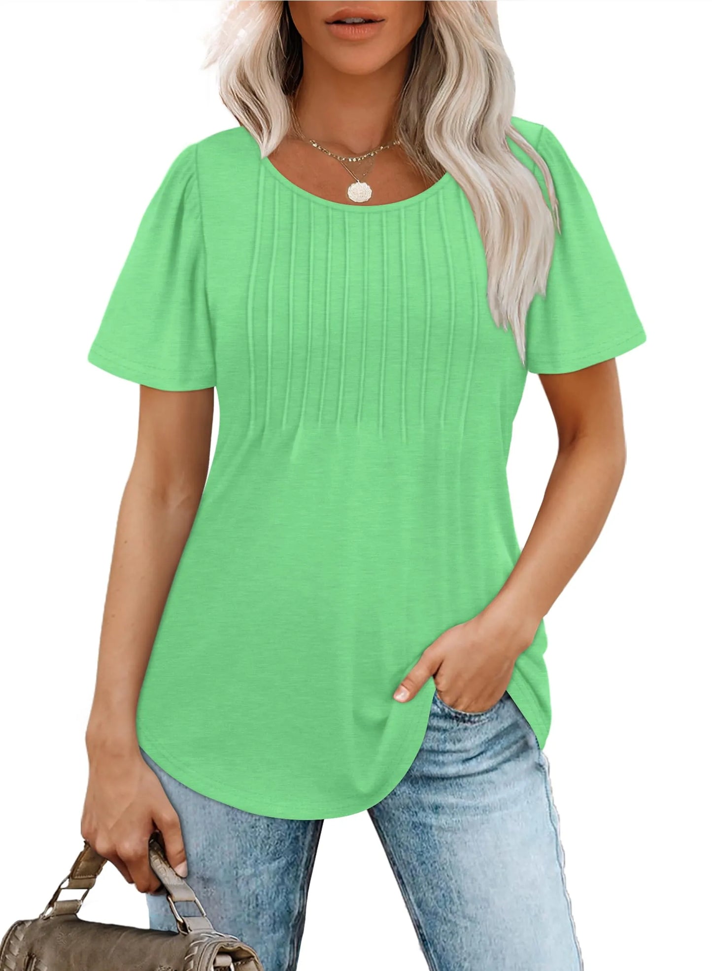 LILIA™ Top | Short Sleeve Scooped Neck Top