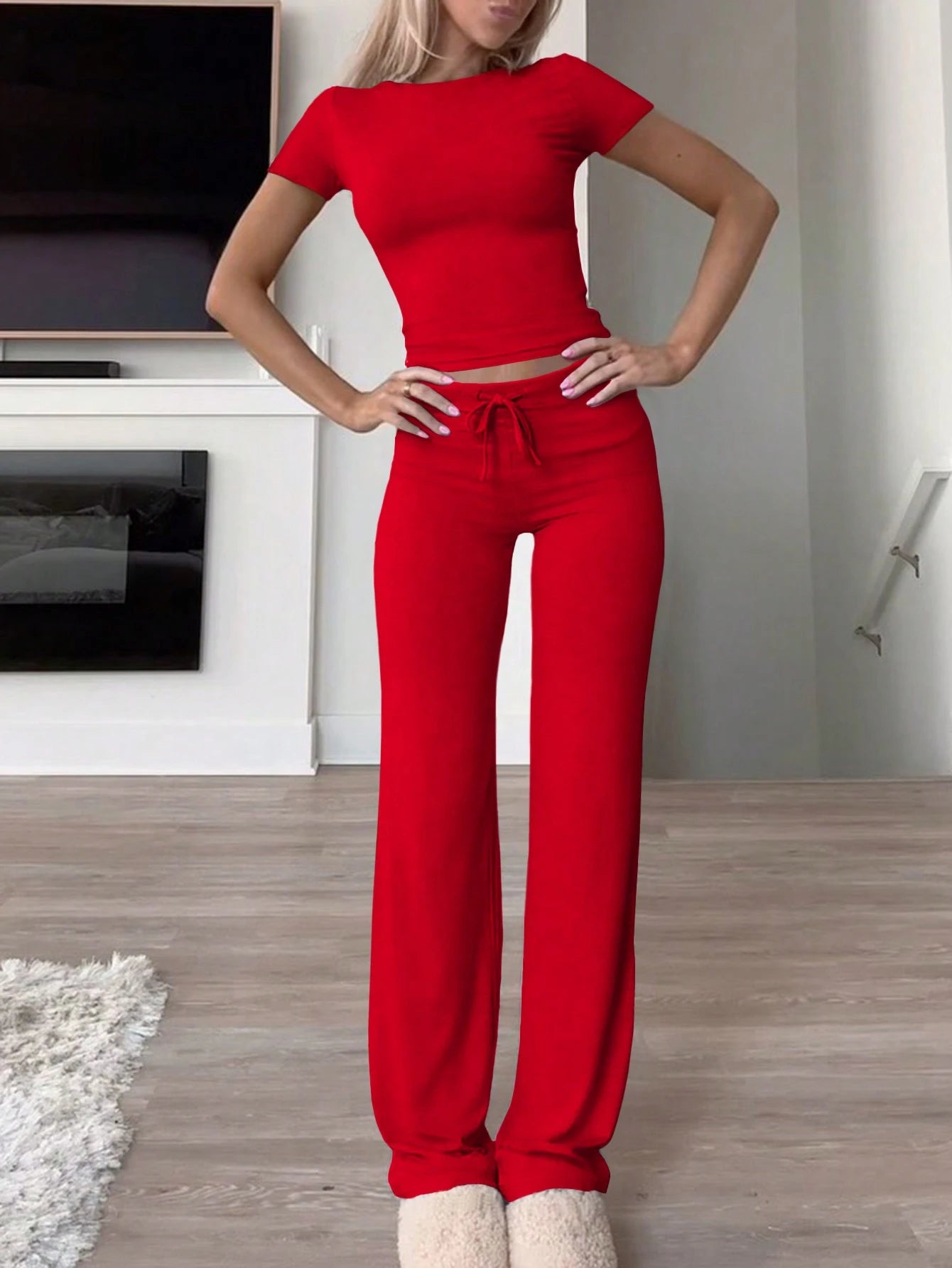 KAELIS™ Set | Soft Stretch 2-Piece T-Shirt & Pants Set