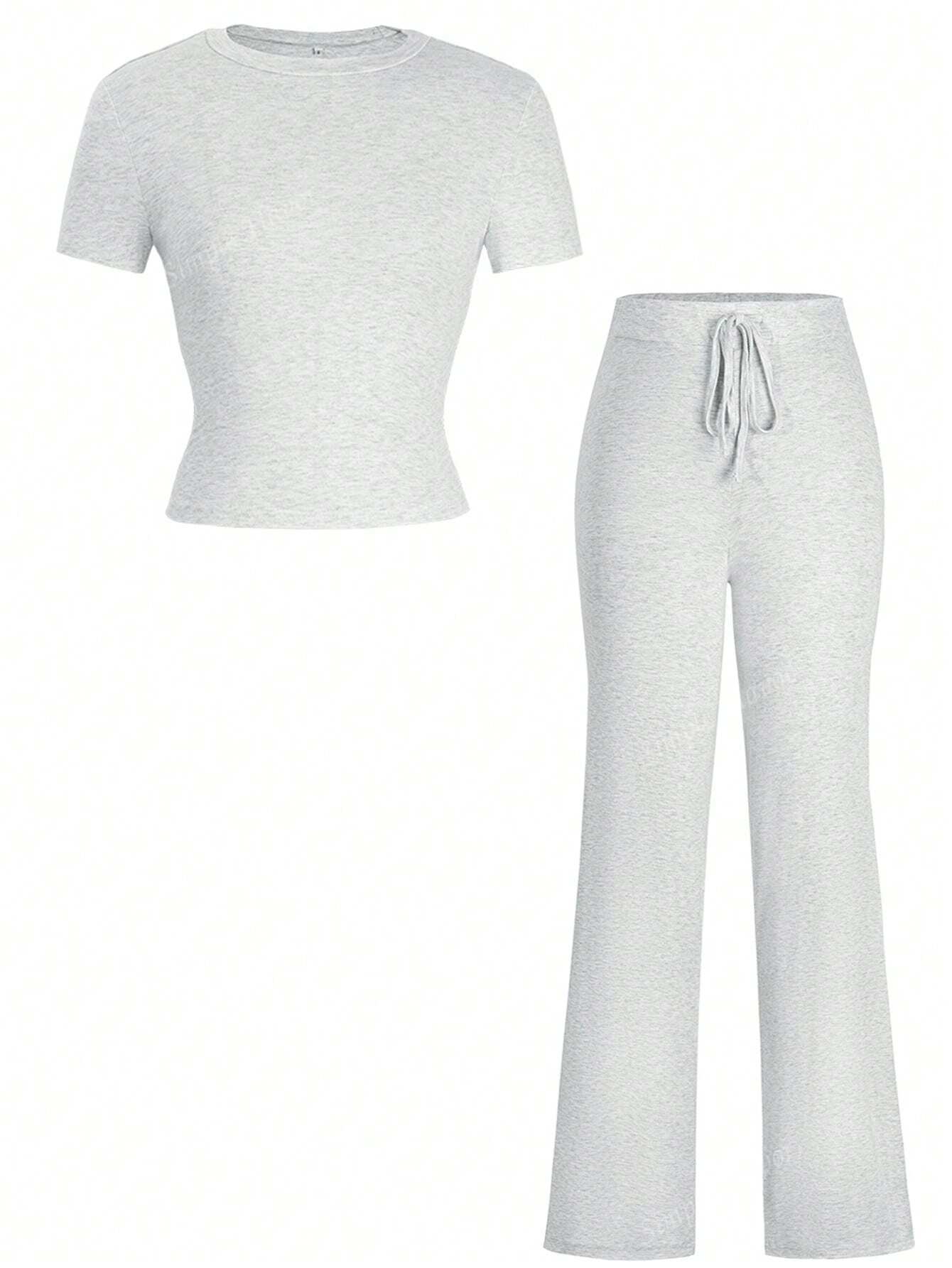 KAELIS™ Set | Soft Stretch 2-Piece T-Shirt & Pants Set