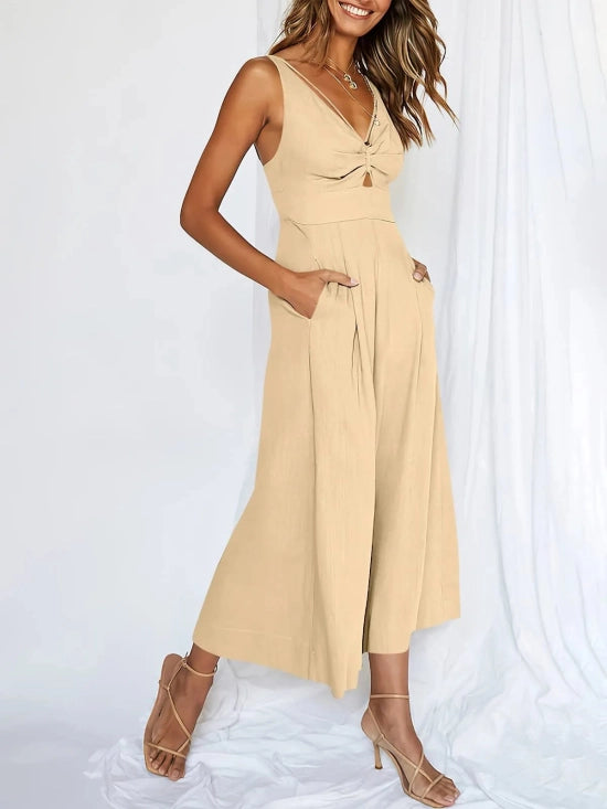 NOVA™ Jumpsuit | V-Neck Cutout High Waist Jumpsuit