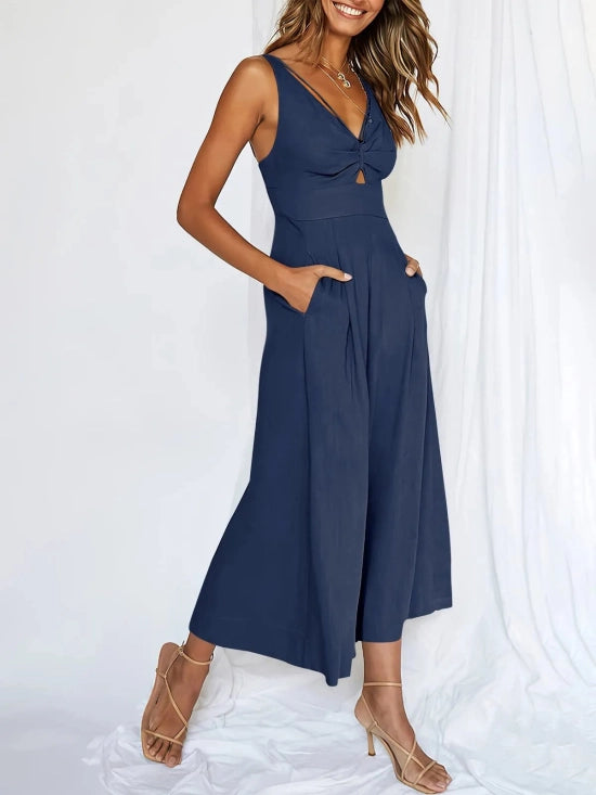 NOVA™ Jumpsuit | V-Neck Cutout High Waist Jumpsuit