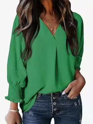 ARIA™ Top | Women's 3/4 Sleeve V-Neck Top Oversized | 50% OFF