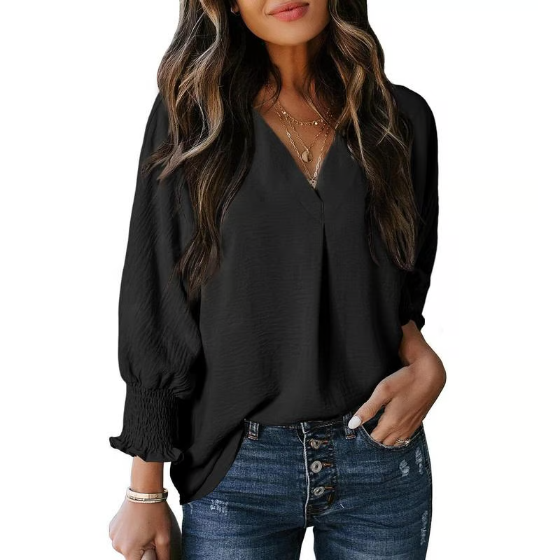 ARIA™ Top | Women's 3/4 Sleeve V-Neck Top Oversized | 50% OFF