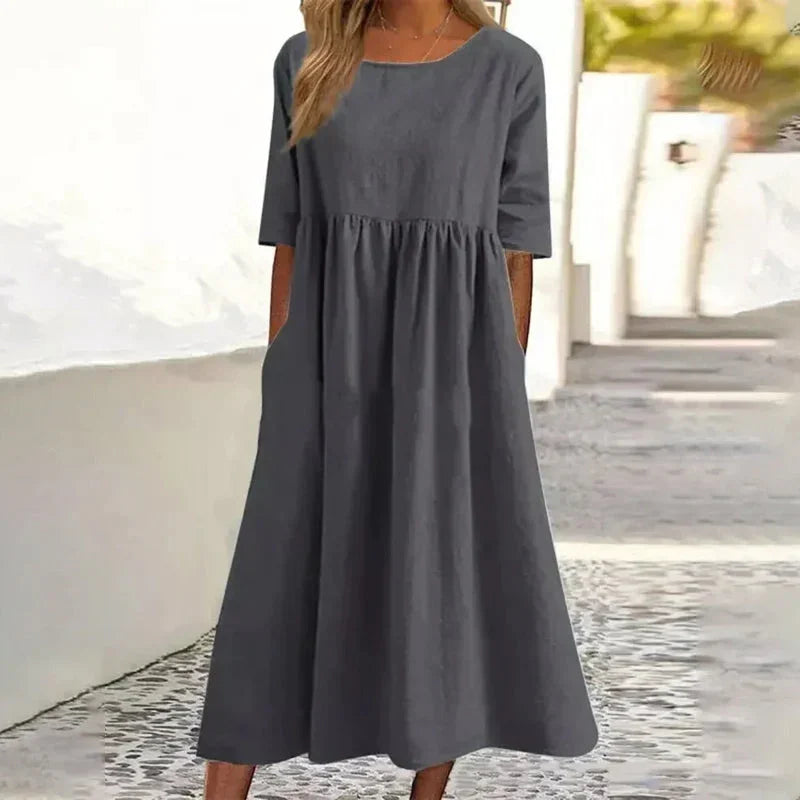 KELLY™ Dress | Women's Casual Pocket Cotton Dress | 50% OFF