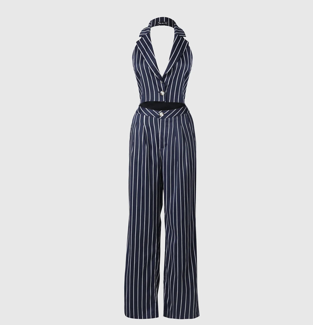 JESSICA™ Suit | Three-Piece Stripped Suit & High Waist Pants Set