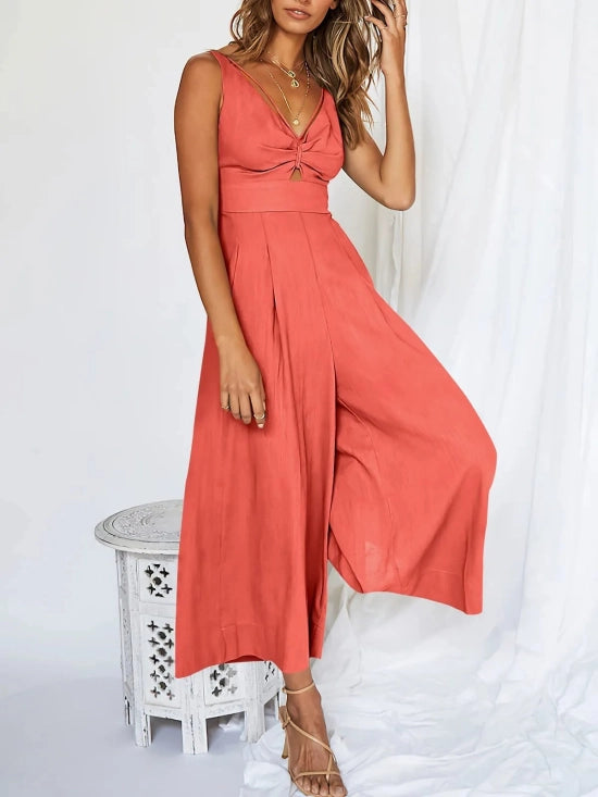 NOVA™ Jumpsuit | V-Neck Cutout High Waist Jumpsuit