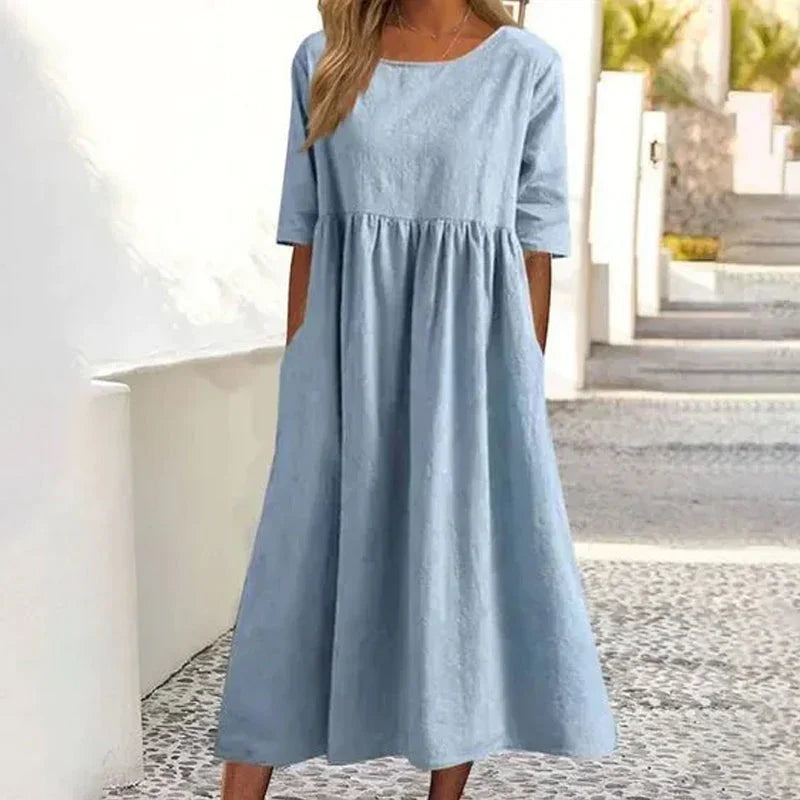 KELLY™ Dress | Women's Casual Pocket Cotton Dress | 50% OFF