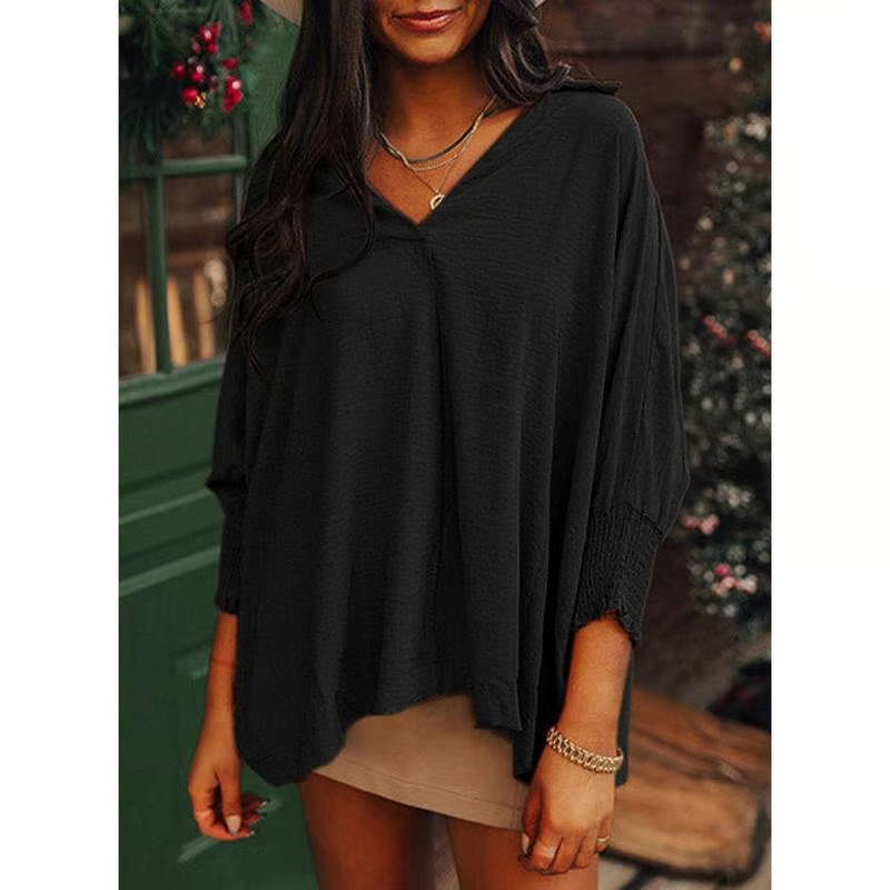 ARIA™ Top | Women's 3/4 Sleeve V-Neck Top Oversized | 50% OFF