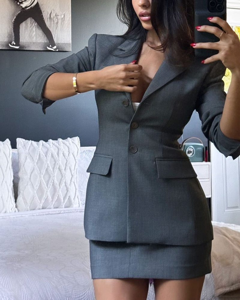 BRIELLE™ Set | Blazer & Mini Skirt Two-Piece Set