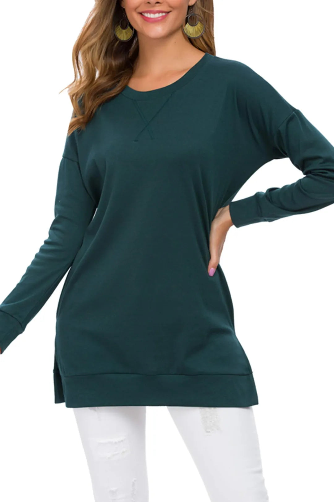 TESSA™ Top | Bodycon Long Sleeve Slit Top | 50% OFF