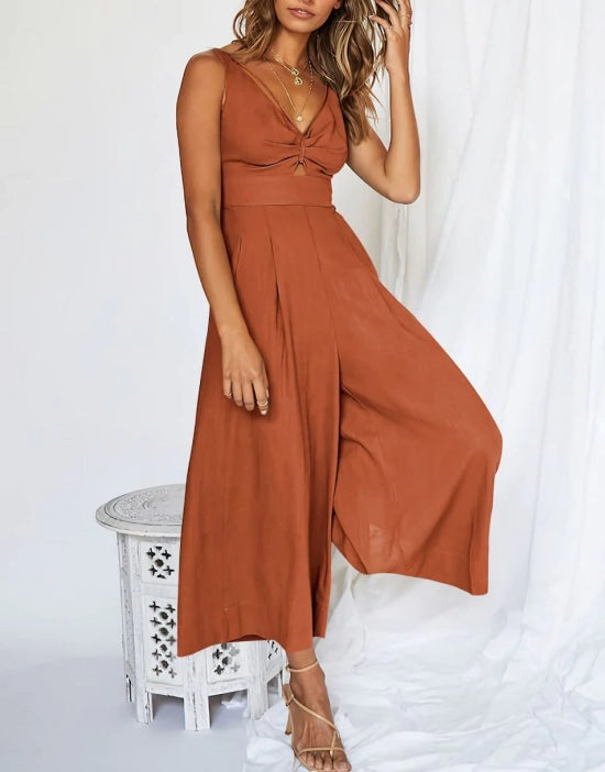 NOVA™ Jumpsuit | V-Neck Cutout High Waist Jumpsuit