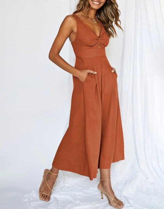 NOVA™ Jumpsuit | V-Neck Cutout High Waist Jumpsuit