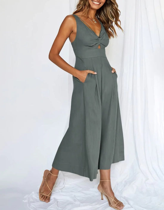 NOVA™ Jumpsuit | V-Neck Cutout High Waist Jumpsuit