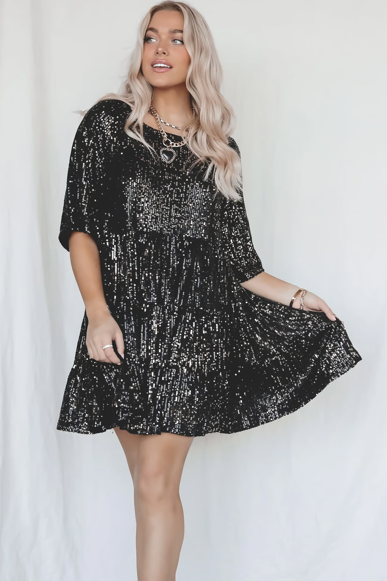 HOLLIE™ Dress | Sequin Baby Doll Bodycon Dress | 50% OFF