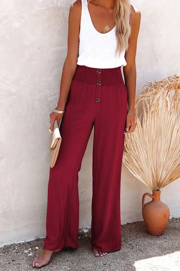 LAYLA™ Pants | High Rise Linen Blend Mocked Pants | 50% OFF