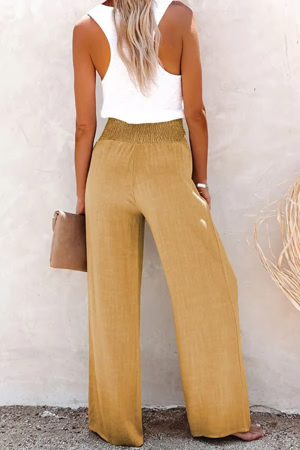 LAYLA™ Pants | High Rise Linen Blend Mocked Pants | 50% OFF