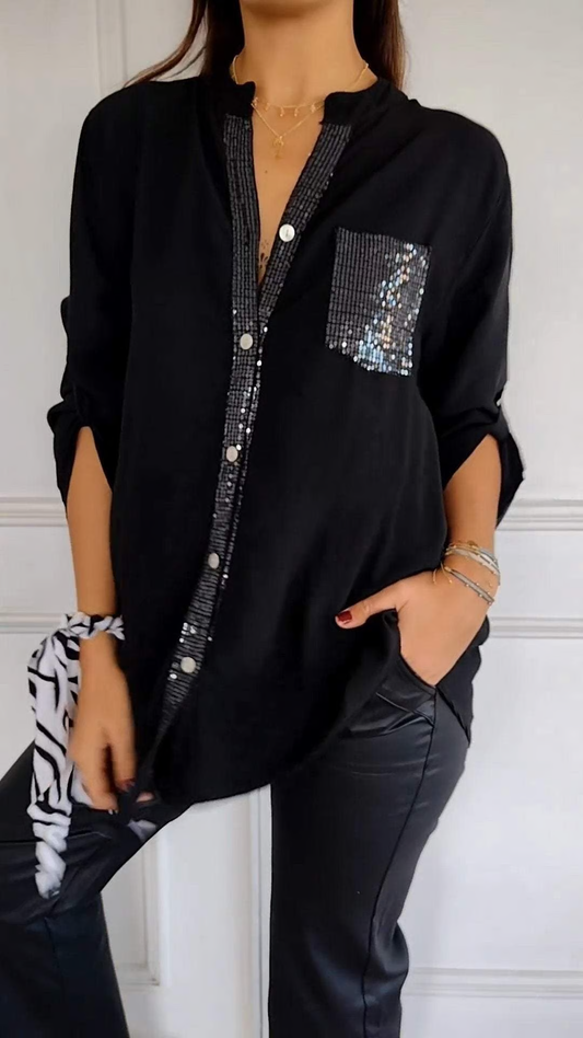 CAMILA™ Top | V-Neck Sequin Casual Top | 50% OFF