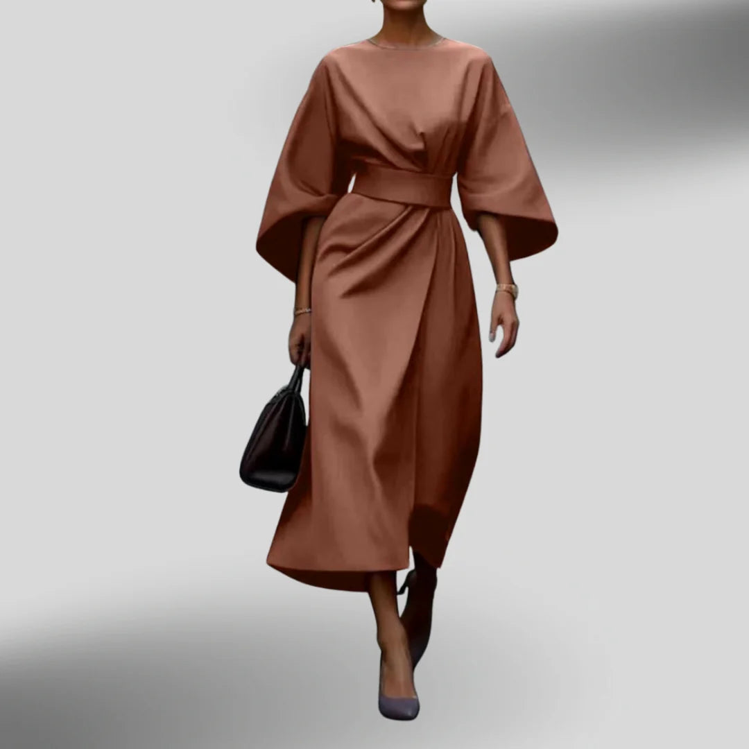 APRIL™ Dress | Elegant Kimono-Sleeve Midi Dress