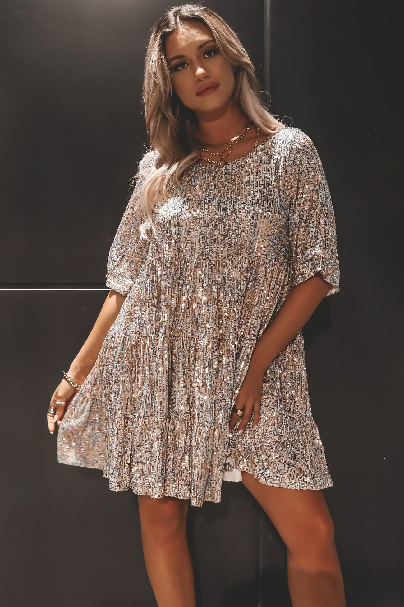 HOLLIE™ Dress | Sequin Baby Doll Bodycon Dress | 50% OFF