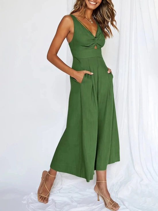 NOVA™ Jumpsuit | V-Neck Cutout High Waist Jumpsuit