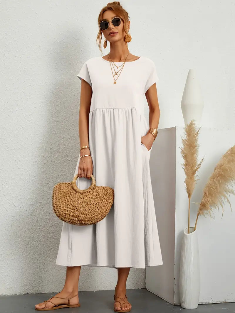 Ivory™ Dress | Casual Short Sleeve Pocket Dress | 50% OFF